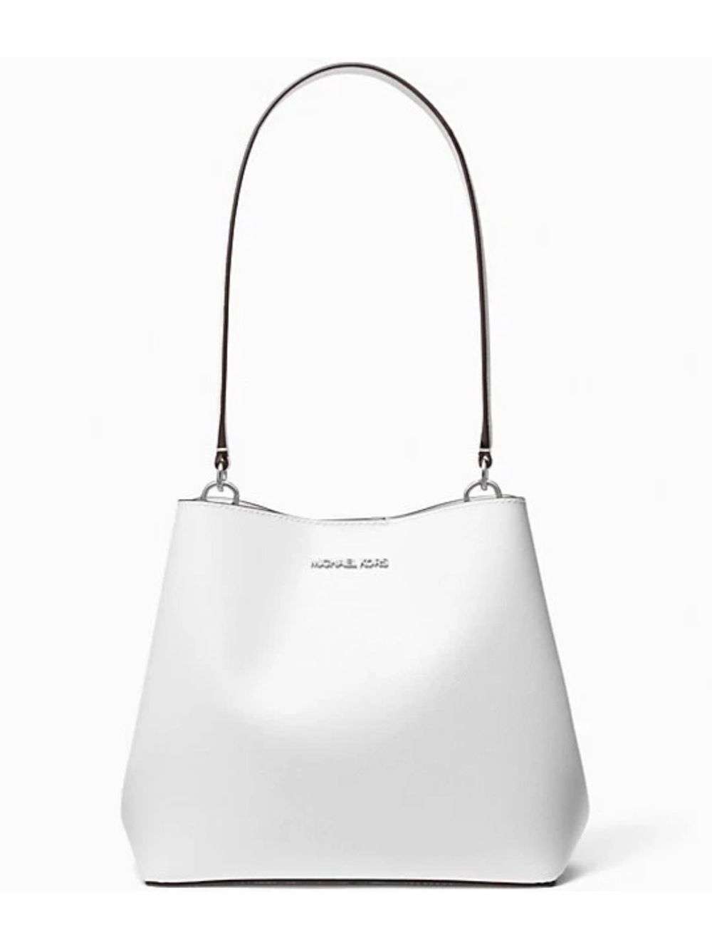 New Michael Kors Pratt Medium Shoulder Bag Optic White